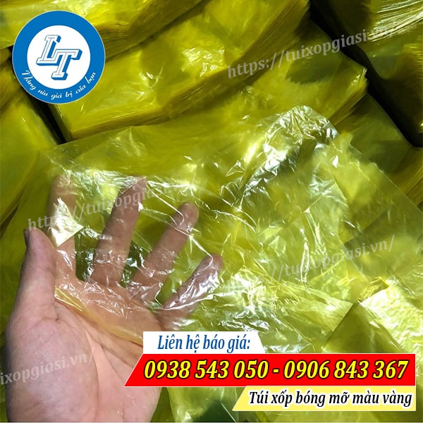 Giá rẻ túi xốp bóng mỡ màu vàng đẹp