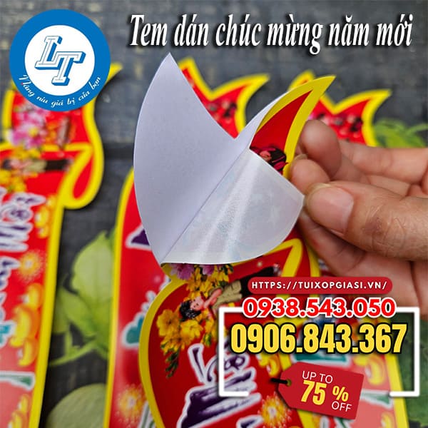 Giá tem dán chúc mừng năm mới 2024 mới nhất