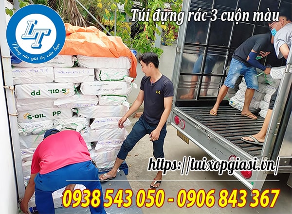 Giao sỉ túi đựng rác 3 cuộn màu