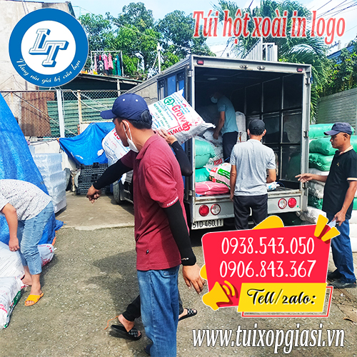 Giao túi hột xoài in logo cho khách tphcm