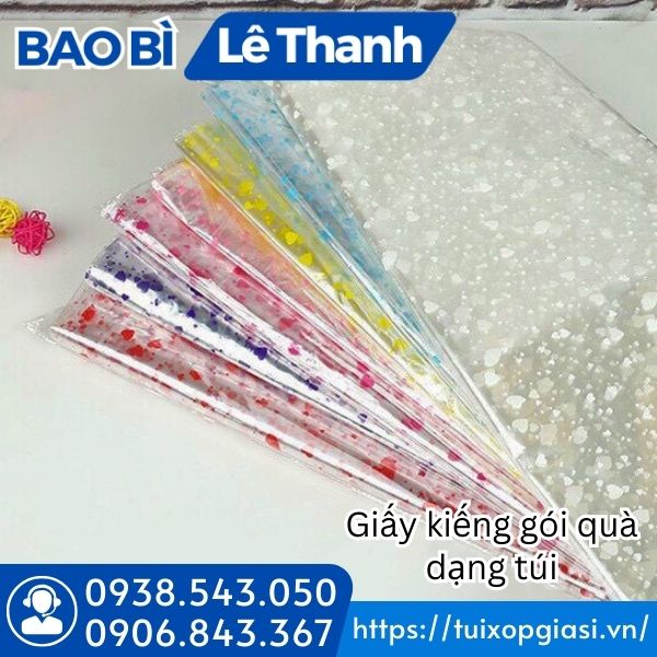Giấy kiếng gói quà dạng túi đủ màu