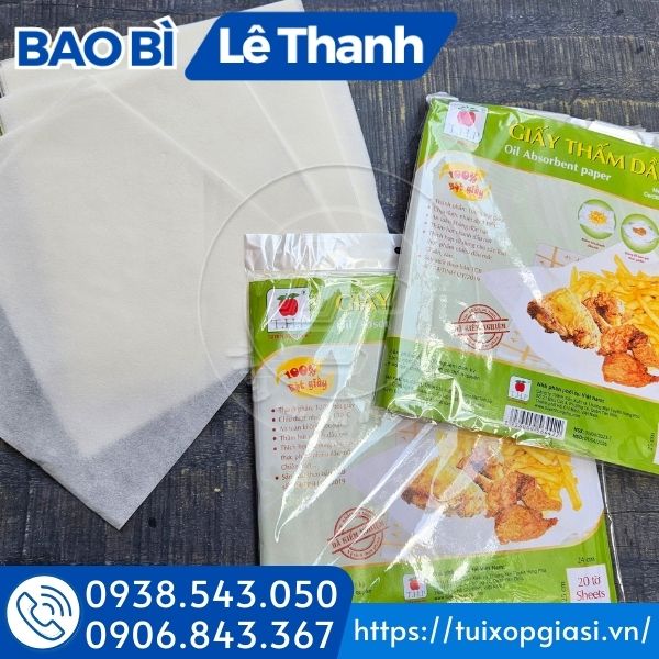 Giấy thấm dầu thực phẩm bịch 20 tờ