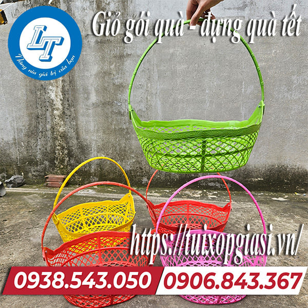 Giỏ gói quà, đựng quà tết giá rẻ