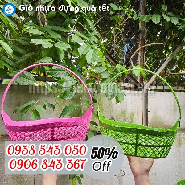 Giỏ nhựa gói quà tết