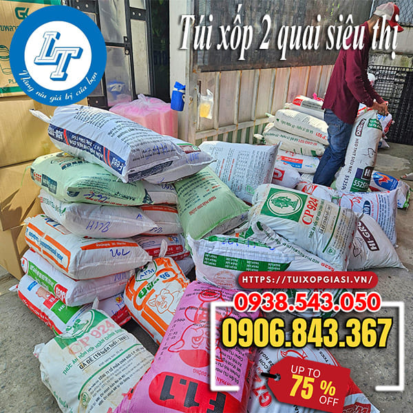 In túi xốp 2 quai siêu thị màu trắng sữa