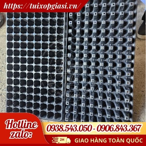 Khay nhựa đen ươm cây rau mầm 128 lỗ