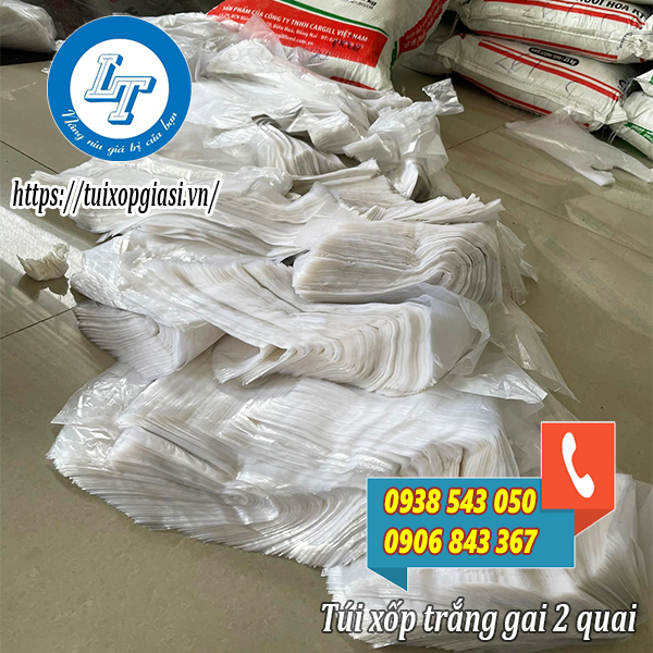 Kho sỉ túi xốp trắng gai 2 quai tphcm