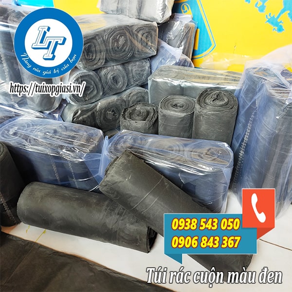 Kho sỉ túi đựng rác cuộn màu đen size đại Kho sỉ túi đựng rác cuộn màu đen size đại