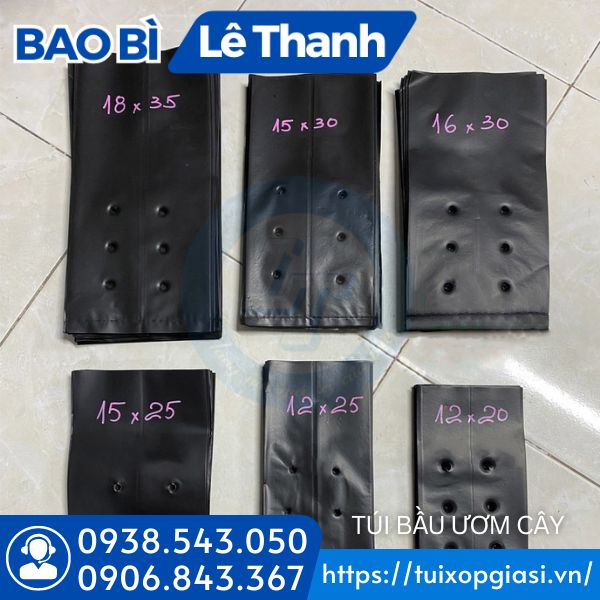 Kích thước túi bầu ươm cây Kích thước túi bầu ươm cây