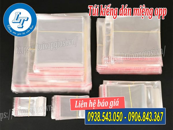 Kích thước túi kiếng dán miệng opp Kích thước túi kiếng dán miệng opp