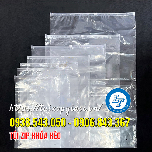 Kích thước túi zip khóa kéo