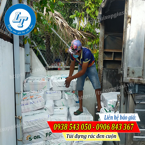 Lên Hàng túi đựng rác đen cuộn size trung