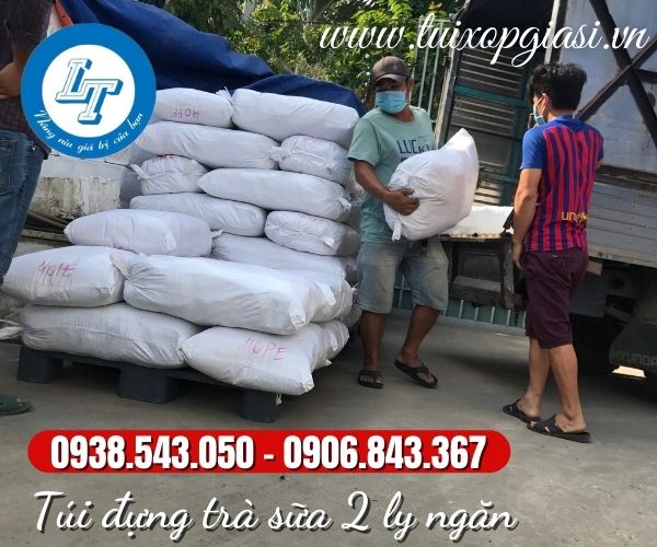 Lên hàng túi đựng trà sữa 2 ly ngăn cho khách