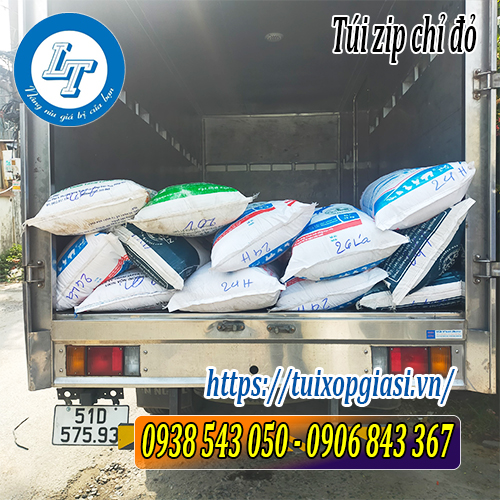 Lên túi zip chỉ đỏ