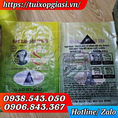 Bao tải đựng gạo st25 thiết kế 2 mặt in sắc nét