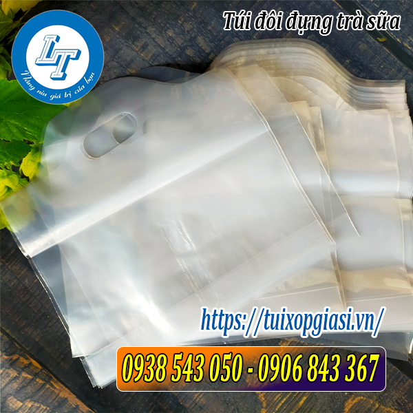 Mua túi đôi đựng trà sữa