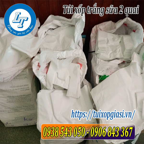 Nguồn sỉ túi xốp trắng sữa 2 quai Nguồn sỉ túi xốp trắng sữa 2 quai