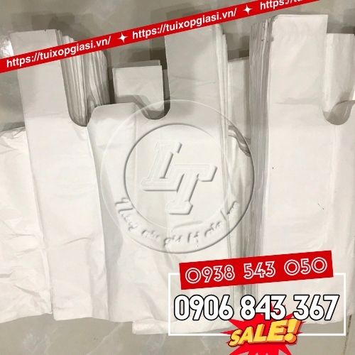 Túi xốp trắng sữa 2 quai chất lượng