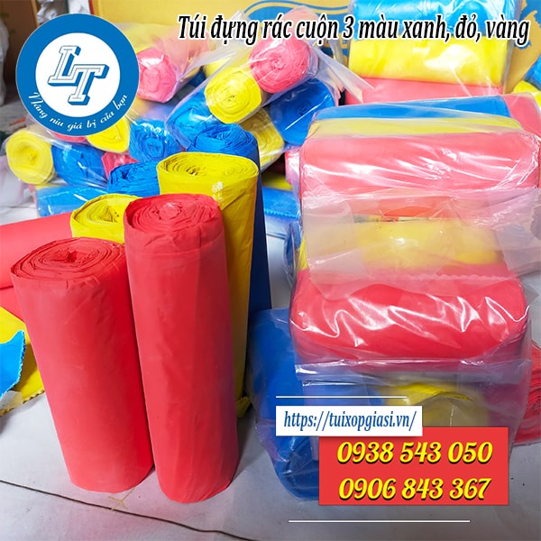 Nơi bán giá rẻ túi đựng rác cuộn xanh, đỏ, vàng Nơi bán giá rẻ túi đựng rác cuộn xanh, đỏ, vàng