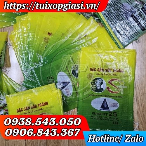 Nơi đặt in bao pp dệt đựng gạo S25 giá rẻ giao hàng toàn quốc