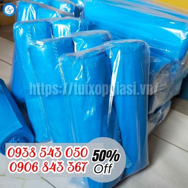 Túi rác cuộn màu xanh