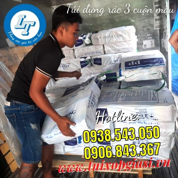 Sỉ 100kg túi đựng rác 3 cuộn màu giá rẻ