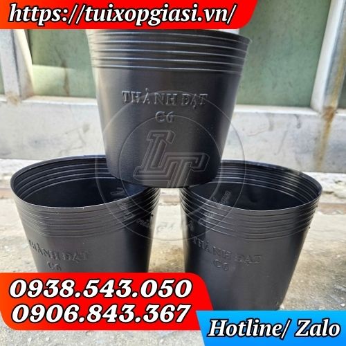 Chậu nhựa dẻo C6 màu đen