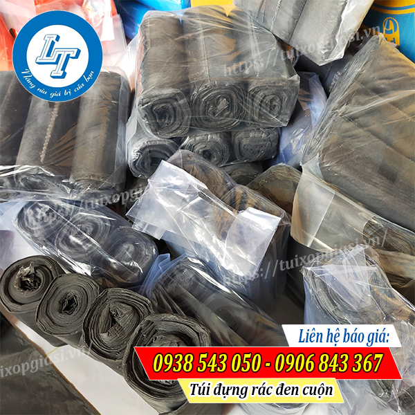 Sỉ lẻ lốc túi đựng rác đen cuộn size trung