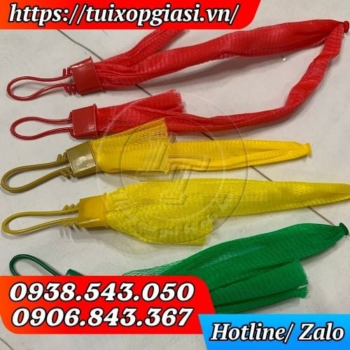 Túi lưới đựng bưởi kèm nút và râu