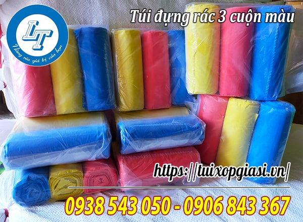 Sỉ lốc túi đựng rác 3 cuộn màu