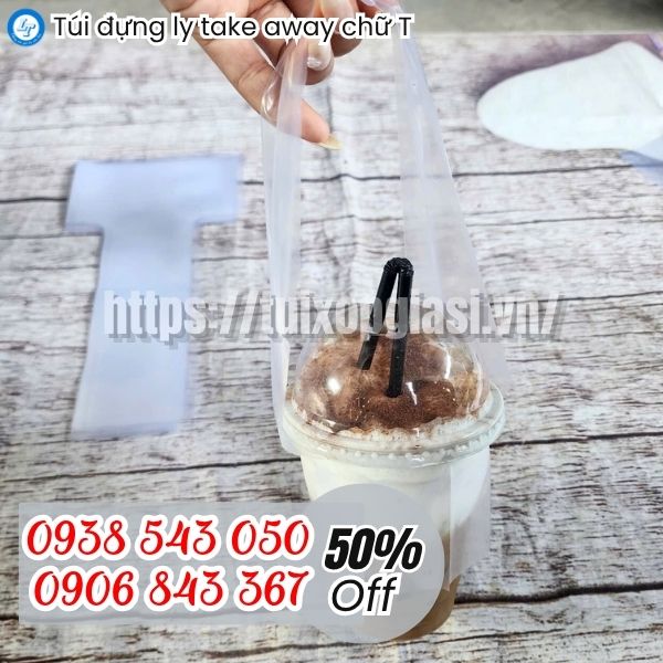 Túi đựng ly take away chữ T