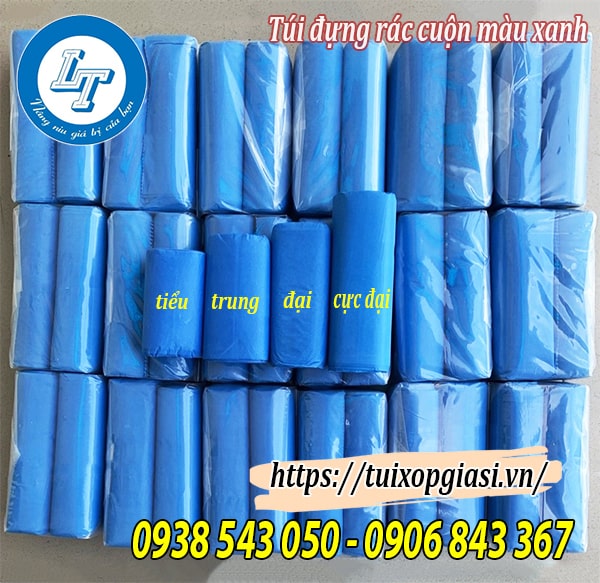 Sỉ túi đựng rác cuộn màu xanh
