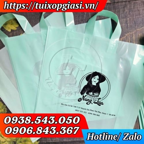Túi quai ép in logo, thương hiệu