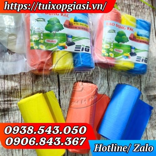 Túi đựng rác 3 cuộn màu