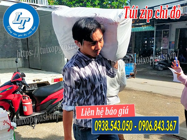 Sỉ túi zip chỉ đỏ giá rẻ tphcm