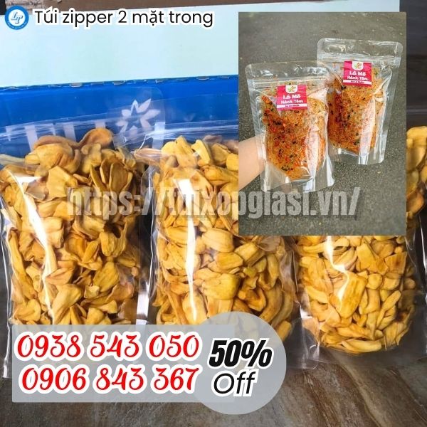 Túi zipper 2 mặt trong đựng bánh kẹo