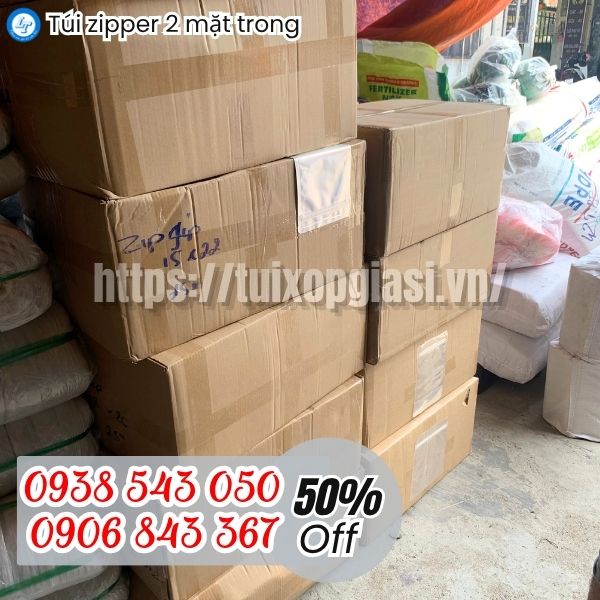 Sỉ túi zipper 2 mặt trong đựng bánh kẹo thùng 25kg