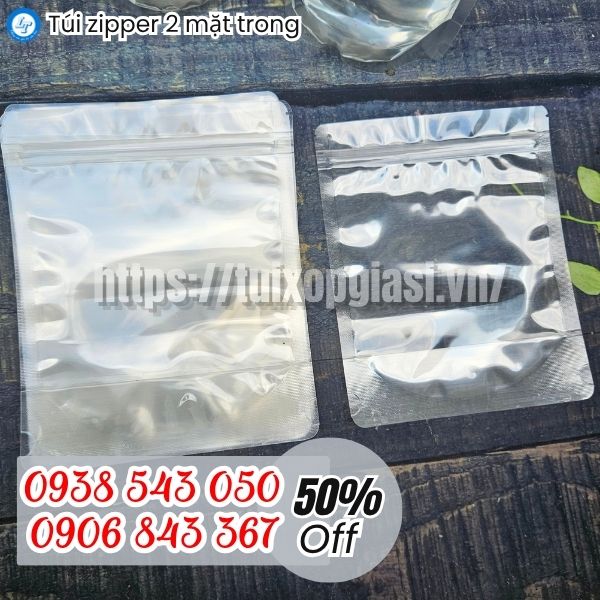 Túi zipper 2 mặt trong đáy đứng