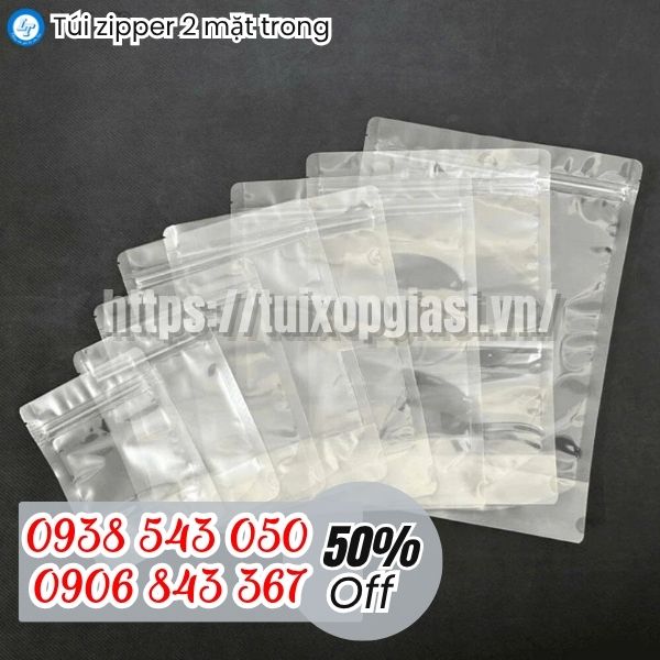 Túi zipper 2 mặt trong đủ kích cỡ