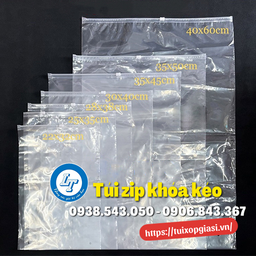 Size túi zip khóa kéo Size túi zip khóa kéo