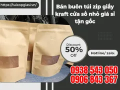 Bán buôn túi zip giấy kraft cửa sổ nhỏ giá sỉ tận gốc