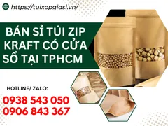 Bán sỉ túi zip kraft có cửa sổ tại TPHCM
