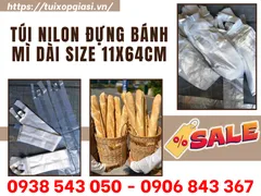 Bán túi nilon đựng bánh mì dài size 11x64cm bịch 10kg giá sỉ