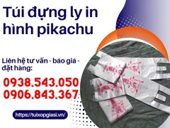 Bán Túi Xốp Đựng 1 Ly In Hình Pikachu Giá Rẻ