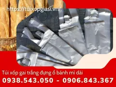 Bán TÚI XỐP GAI TRẮNG đựng ổ bánh mì dài giá rẻ