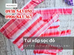 BÁN TÚI XỐP SỌC MÀU ĐỎ ĐỰNG HÀNG HOÁ, THỰC PHẨM GIÁ SỈ TỐT