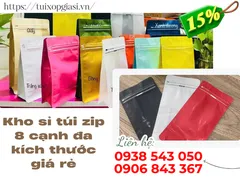 Kho sỉ túi zip 8 cạnh đa kích thước giá rẻ