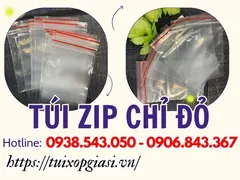 Mua sỉ túi zip chỉ đỏ đủ kích cỡ giá rẻ