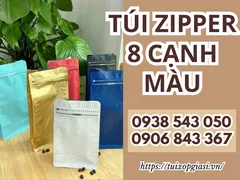 Nguồn sỉ túi zipper 8 cạnh màu – Hàng đẹp, giá tận xưởng