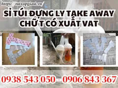 Sỉ Túi Đựng Ly Take Away Chữ T Có Xuất VAT, Giao Hàng Tận Nơi